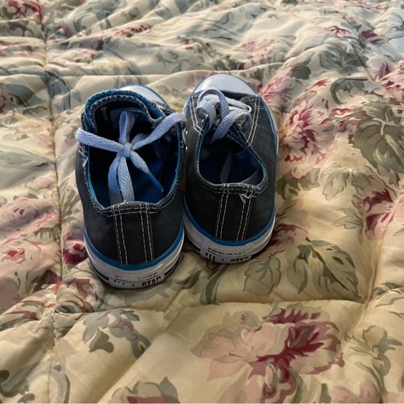 Converse Chuck Taylor All Star Youth Low Top Shoes Size 1 Black White Blue - Picture 4 of 8